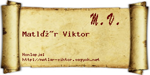 Matlár Viktor névjegykártya